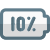 Ten percent phone battery charging level layout icon