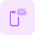 Email and message notification on smartphone with envelope icon