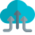 Uplink from cloud network server isolated on a white background icon