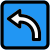 Turn left sign for traffic direction layout icon