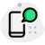 Mobile chatting on instant messenger having speech bubble icon