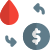 Blood bank in exchange of money isolated on a white background icon