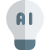 Artificial intelligence bulb isolated on a white background icon