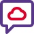 Customer support of cloud storage provider with chat bubble icon