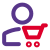 Buying a item online on e-commerce website icon