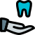 Dental care specialty center with hand and tooth Logotype icon