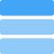 Horizontal lines with three layer cells in frame icon