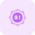 Machine learning Technology with integrated AI isolated on a white background icon