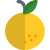 Orange fruit of the citrus species and juicy icon