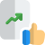 Line graph file appreciation thumbs up gesture icon