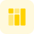 Right side vertical columns with spilit sections icon