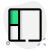 Box with sides sectioned in parts layout icon