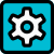 Setting cog wheel menu button isolated in while background icon