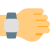 Square watch face worn on left hand icon