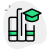 Book on graduation of particular field isolated on a white background icon
