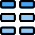 Horizontal block grid in tiles template layout icon