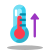 Termometro verso l&#39;alto icon