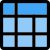 Square cell block with horizontal layout design icon