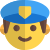 Man police in a duty uniform emoticon icon