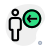 Employee with a left direction arrow indication icon