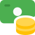 Financial earning and money saving funds collection icon