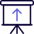 White board with upwards direction arrow layout icon