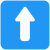 Up arrow direction for the forward place in the lane icon