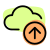 Content online uploaded on cloud drive system icon