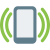 Mobile phone ringing isolated on a white background icon