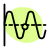 Harmonic wave curve with equal amplitudes layout icon