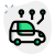 Connected car with multiple network system isolated on a white background icon