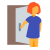 Woman Closing Door icon