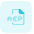 An AEP file is a video and audio editing project created with Adobe After Effects icon
