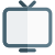 Outdated CRT television set with antenna system icon