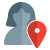 Online location of a user working globally icon