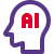 Artificial intelligence with a head Logotype isolated on a white background icon