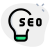 Seo ideas and innovation with lighting bulb isolated on a white background icon