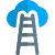 Stairs to reach sky concept of success icon