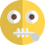 Frustrated emoji zipper mouth shared online in messenger icon