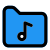 Music file stored on a folder for playback icon