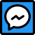 Facebook messenger logotype with multi platform support icon