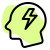 Brainstorm with new ideas and flash thunderbolt layout icon
