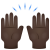 Hände heben, dunkler Hautton icon