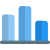 Fluctuative bar chart graph for this financial year icon