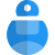 Humanoid Droid in an oval shape isolated on a white background icon