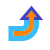 Rightward up arrow icon