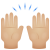 挙手-中程度の明るい肌の色 icon