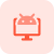 Computer connected Android software isolated on a white background icon