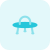 UFO spaceship with three legs support layout icon