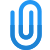 Paper clip logotype for file attachment in email application icon